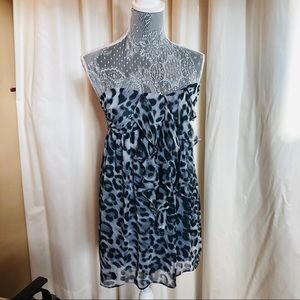 HAE Cheetah print strapless dress